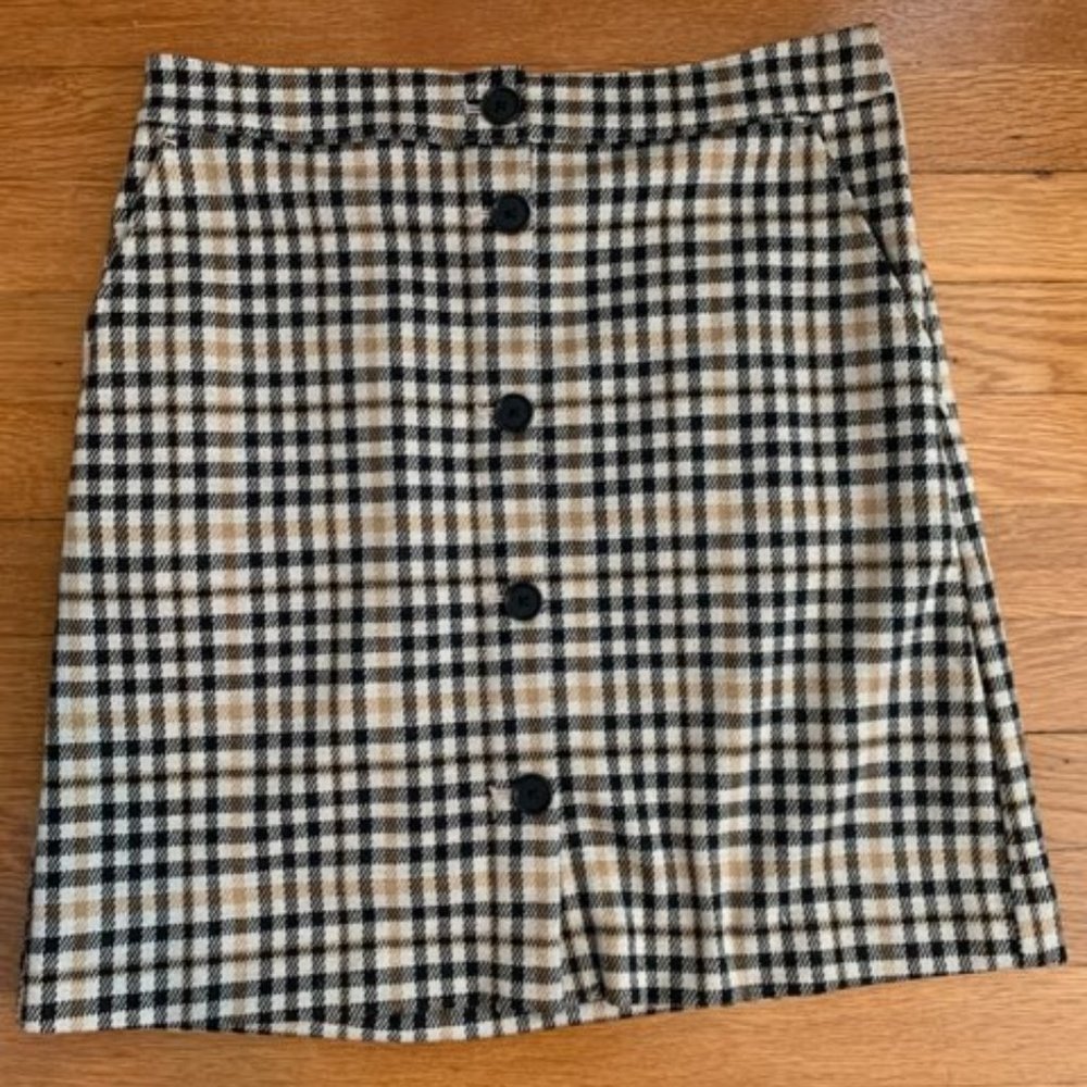 LOFT Women's Checkered Business Skirt (Size 0)